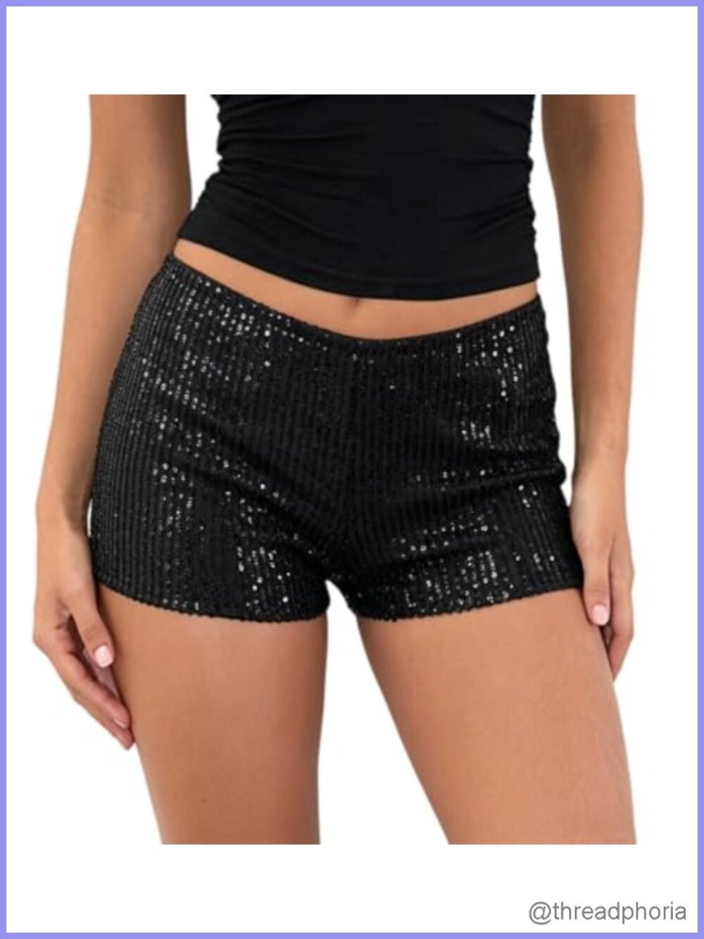 Sequin Micro Mini Shorts Y2K Bodycon Sparkly Going Out Bottom